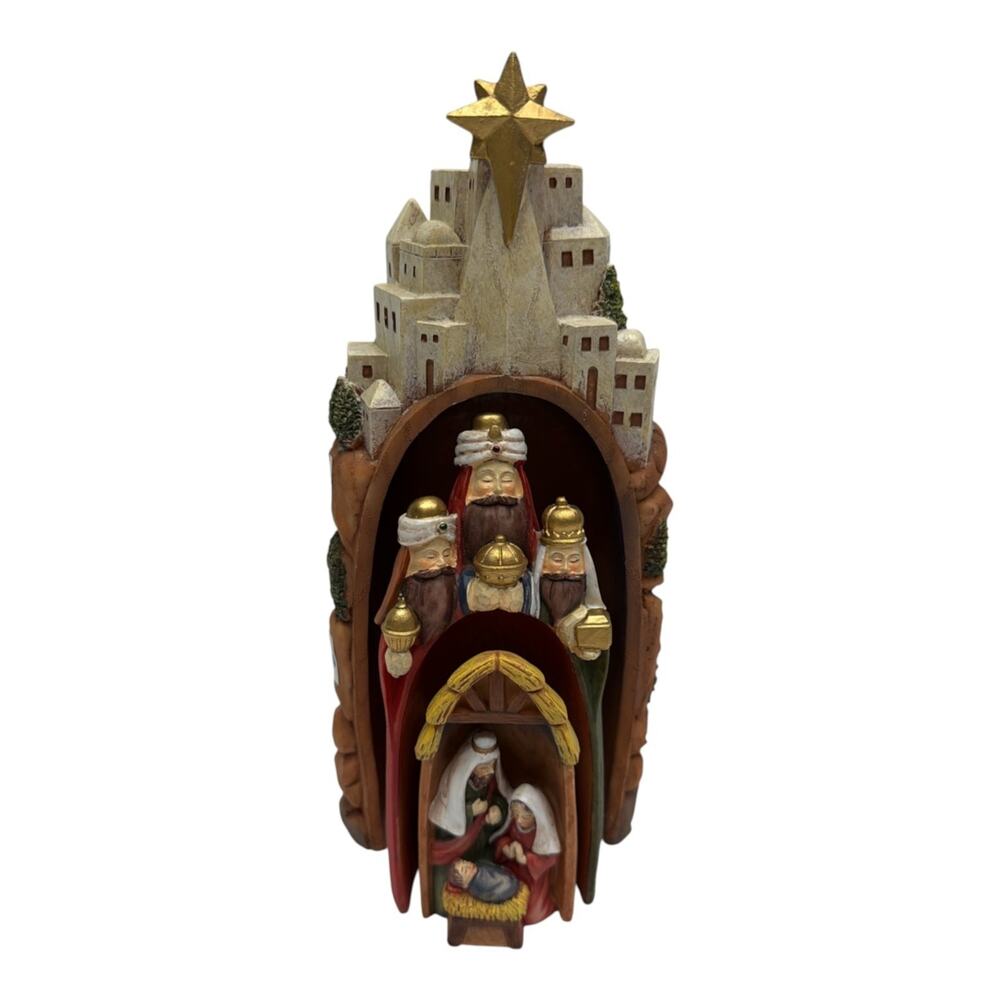 Deseret Book Nesting Nativity Arch 3 Piece Set Resin Christmas Holiday Decor